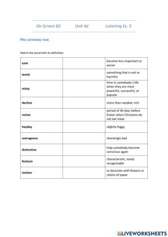 On Screen B2 unit 4d