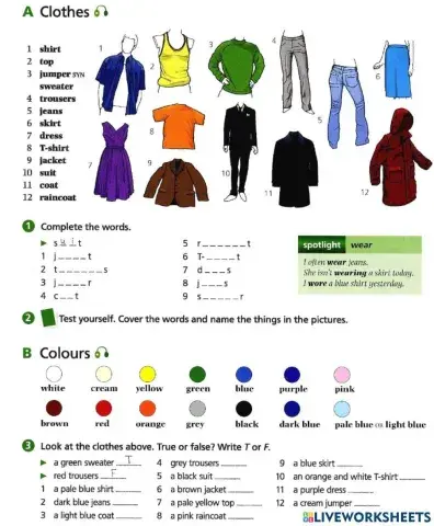Basic Vocabulary-18 Clothes and accessories