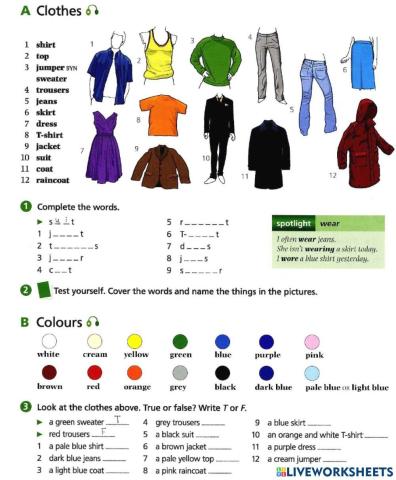 Basic Vocabulary-18 Clothes and accessories