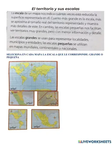 Diferentes tipos de escala en los mapas