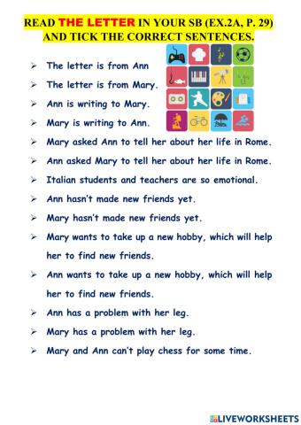 Form 6. Unit 1. Lesson 8. Ex.2a, p. 29 Task