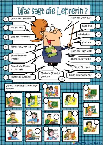 Was sagt das Lehrerin?