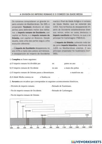 A división do Imperio romano