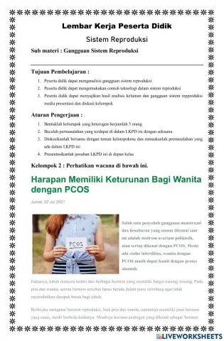 LKPD Gangguan Sistem Reproduksi Kel 2