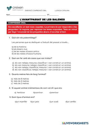 CO. L'avantpassat de les balenes