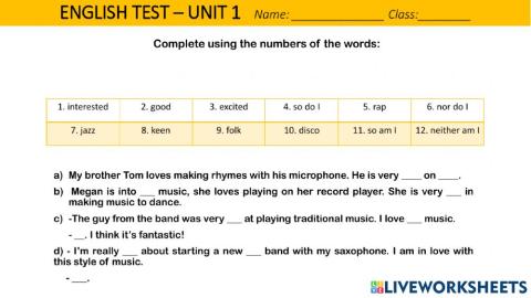 Unit 1 test