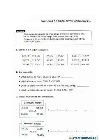 Números P42: comparación