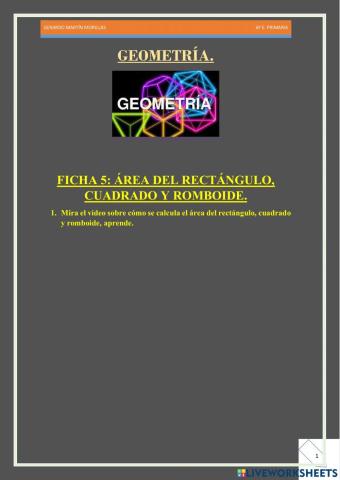 Geometría. Ficha 5. 6º.