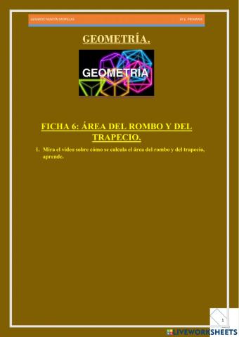 Geometría. Ficha 6. 6º.