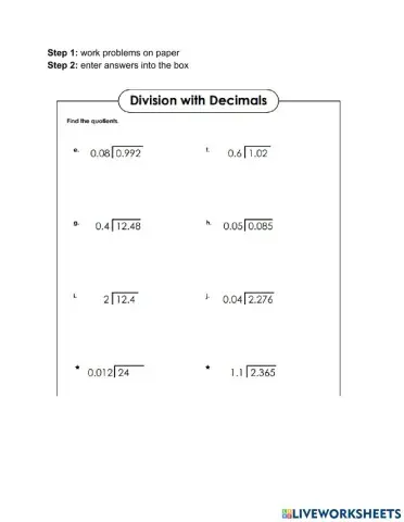 Dividing Decimals