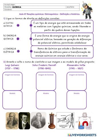 Reações químicas: Eletroquímica – Definição e histórico.
