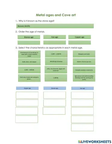 Metal age and cave art