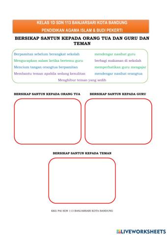 Bersikap Santun kpd Ortu & Guru