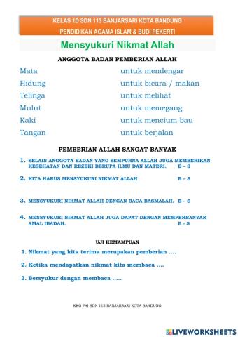 Mensyukuri nikmat Allah