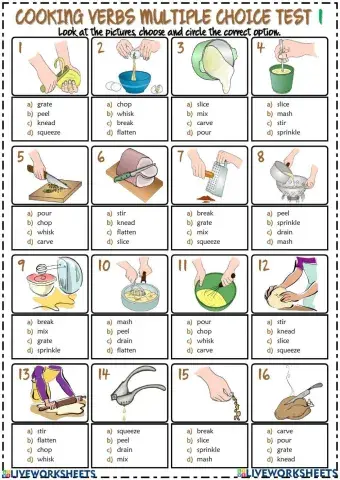 Building Vocab Cooking Verbs