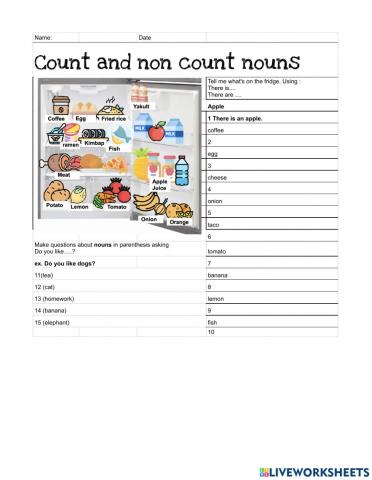 COunt and non count nouns