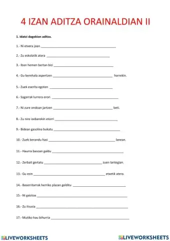 4 izan aditza ii