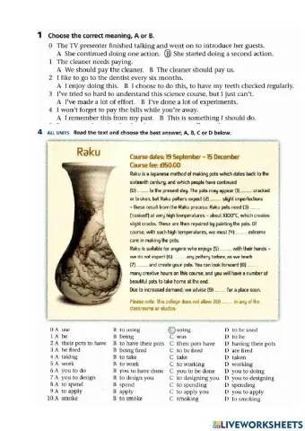 Gerund and infinitive