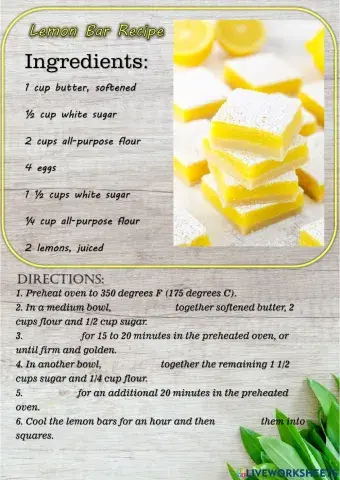 Lemon bar recipe - ways of cooking