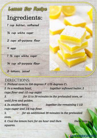 Lemon bar recipe - ways of cooking