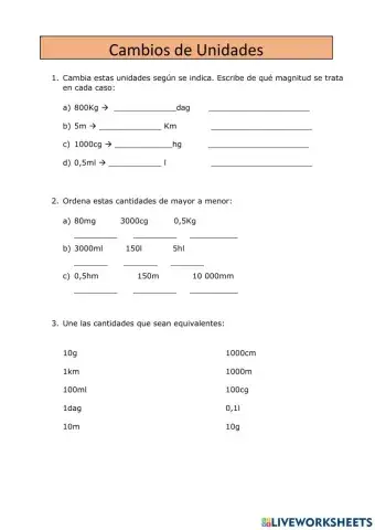 Cambio de unidades sencillo