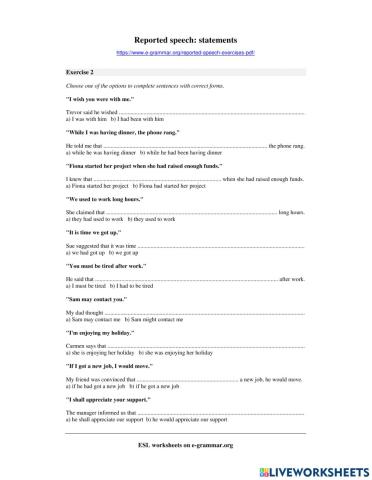 Reported Speech (review)