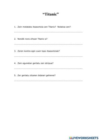 ENTZUNGAIA -Titanic-