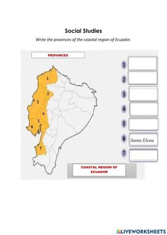 Ecuador-s provinces of coastal region
