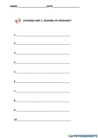 Listening adverbs of frequency