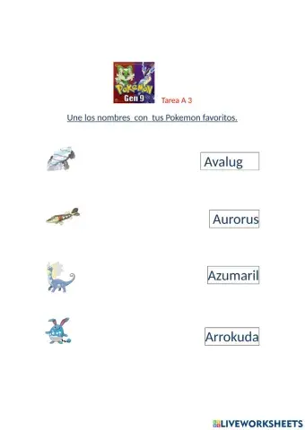 Pokemon y sus nombres: A 3