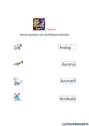 Pokemon y sus nombres: A 3