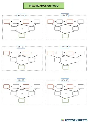 Sumas con llevadas por descomposición