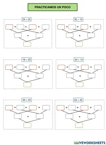 Sumas con llevadas por descomposición