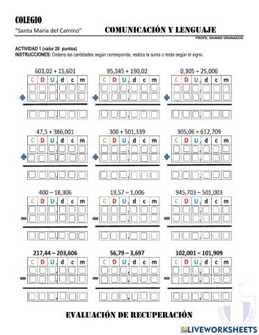 Evaluación de recuperación