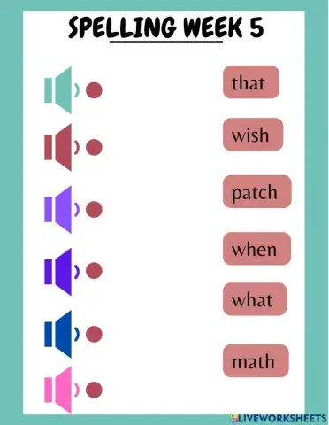Spellin Words Week 5