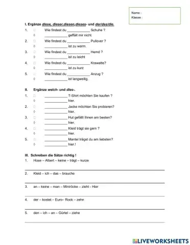 Frageartikel und Demonstrativa