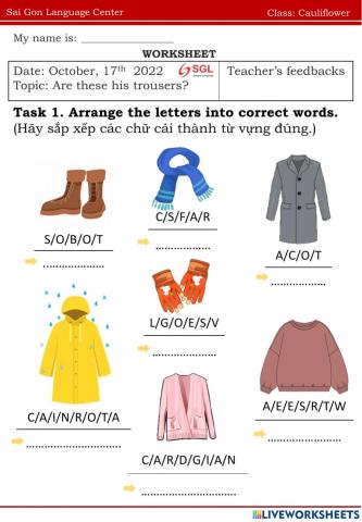 Topic: Are these his trousers?