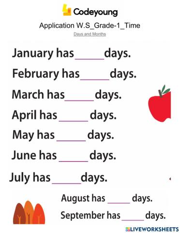 Days and Months-Application WS