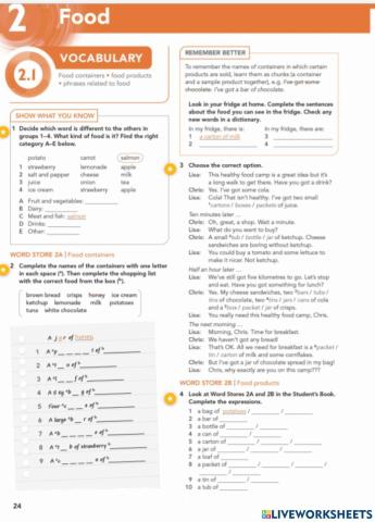 Focus one Unit 2 Vocabulary WB