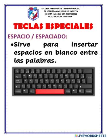 Uso del teclado