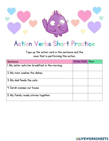 Action Verbs Practice