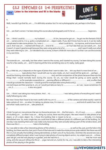 Empower C2 Unit 6 Listening p 70