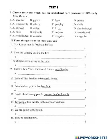 Lop 8- unit 3- test 1