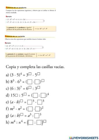 Potencias mismo exponente