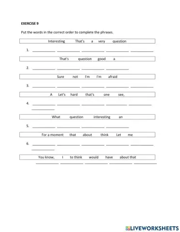 IE1, Unit 6, Speaking, Exercise 9