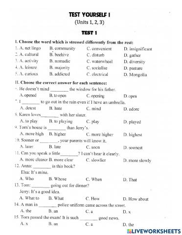 Lop 8- unit 3- review unit 1-3