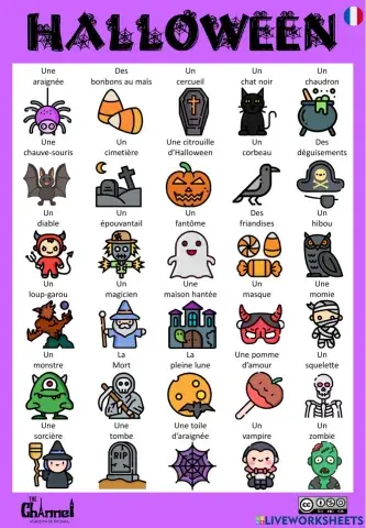HALLOWEEN - Vocabulaire (30 mots)