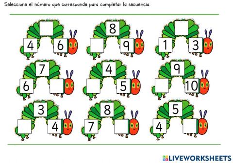 Completando cantidades hasta 10