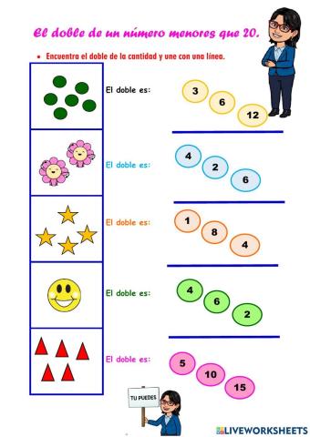 El doble de un número.