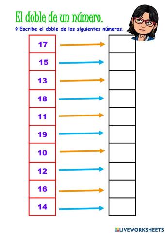 El doble de un número